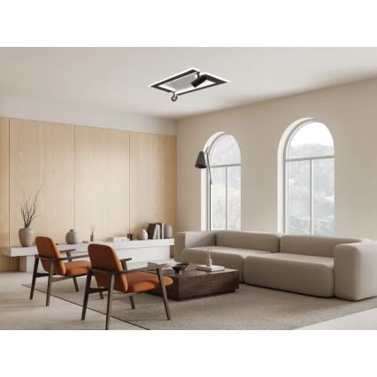 LED Prigušiva stropna svjetiljka LED/80W/230V 3000-6500K crna + daljinski upravljač