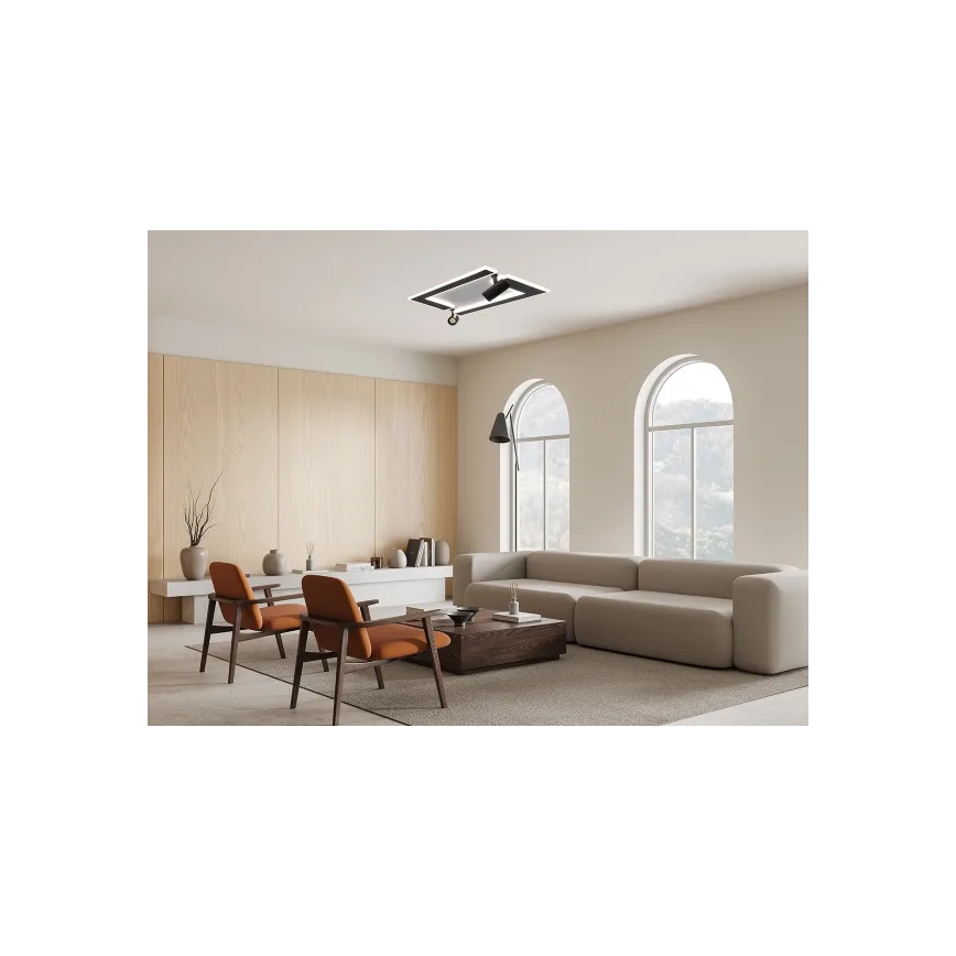LED Prigušiva stropna svjetiljka LED/80W/230V 3000-6500K crna + daljinski upravljač