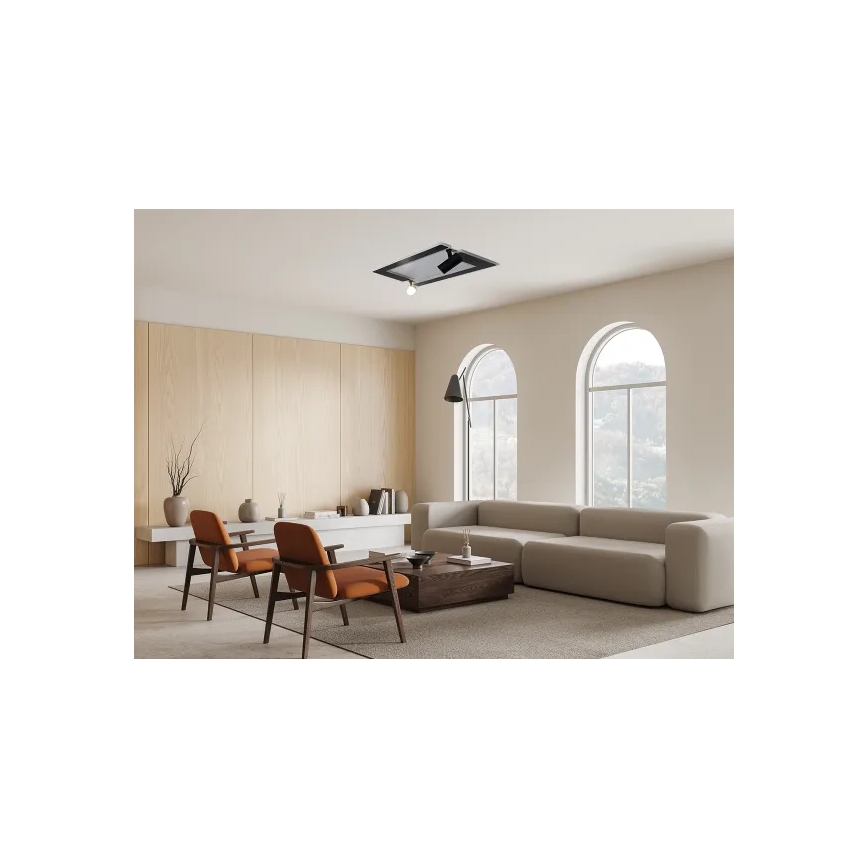 LED Prigušiva stropna svjetiljka LED/80W/230V 3000-6500K crna + daljinski upravljač