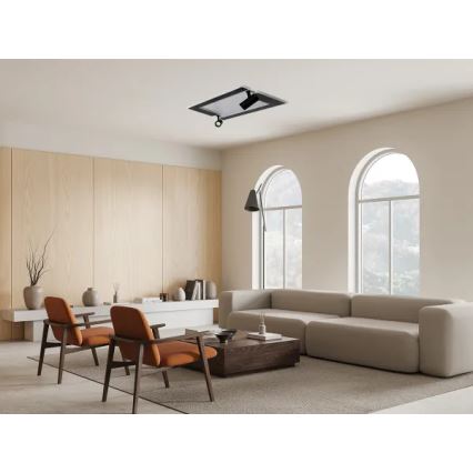 LED Prigušiva stropna svjetiljka LED/80W/230V 3000-6500K crna + daljinski upravljač
