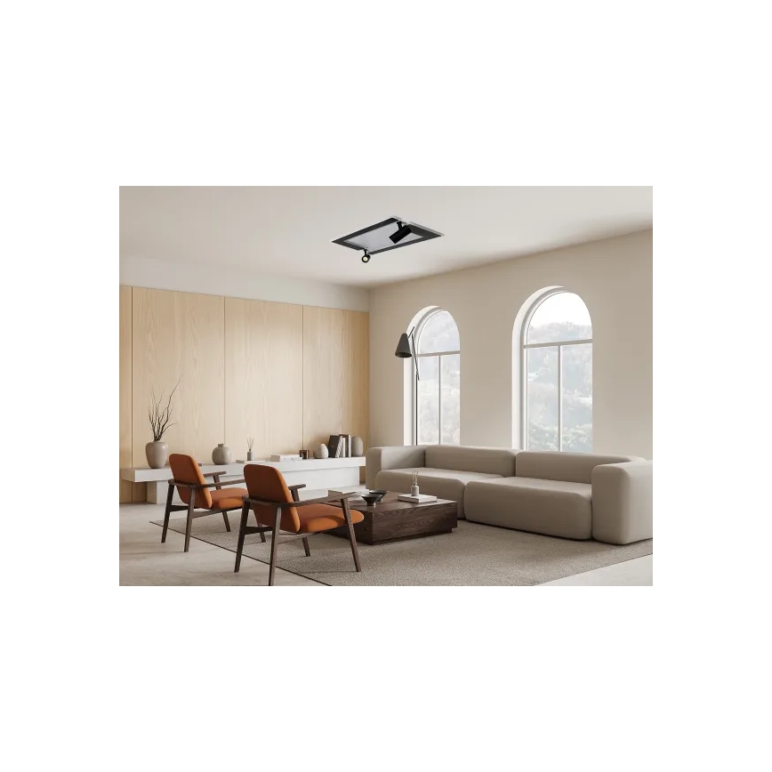 LED Prigušiva stropna svjetiljka LED/80W/230V 3000-6500K crna + daljinski upravljač
