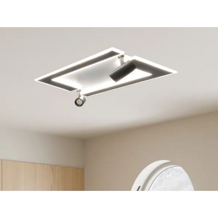 LED Prigušiva stropna svjetiljka LED/80W/230V 3000-6500K crna + daljinski upravljač