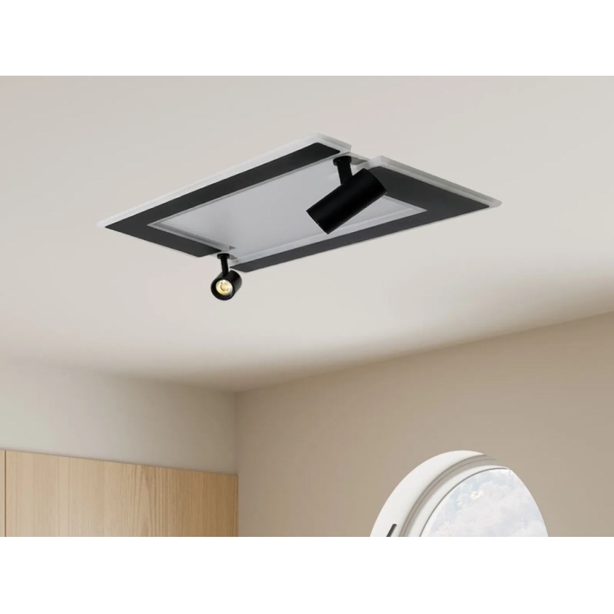 LED Prigušiva stropna svjetiljka LED/80W/230V 3000-6500K crna + daljinski upravljač