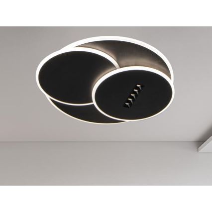 LED Prigušiva stropna svjetiljka LED/90W/230V 3000-6500K crna + daljinski upravljač
