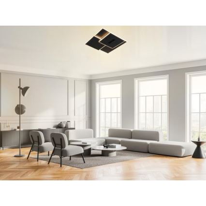 LED Prigušiva stropna svjetiljka LED/95W/230V 3000-6500K crna + daljinski upravljač