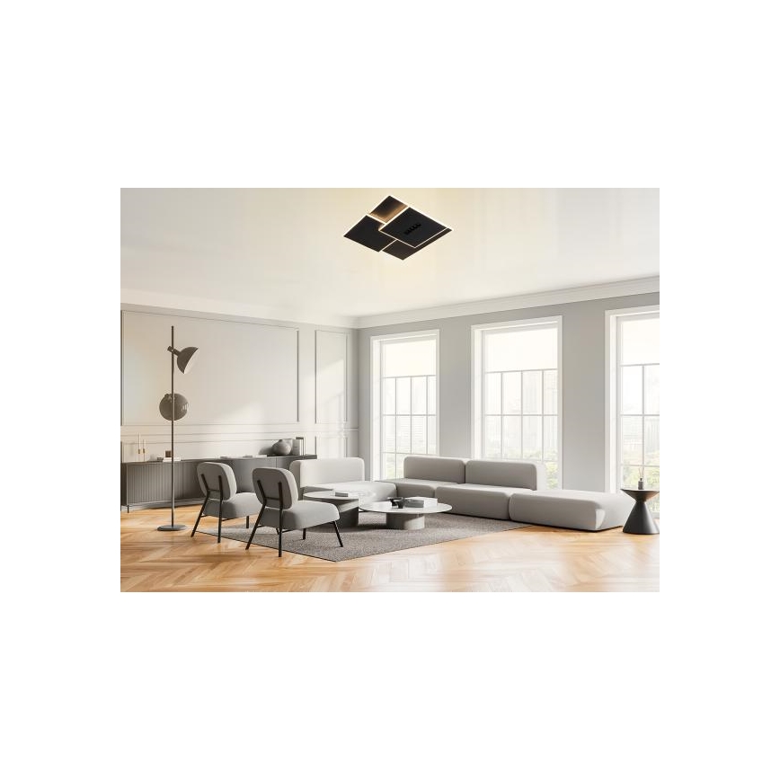 LED Prigušiva stropna svjetiljka LED/95W/230V 3000-6500K crna + daljinski upravljač
