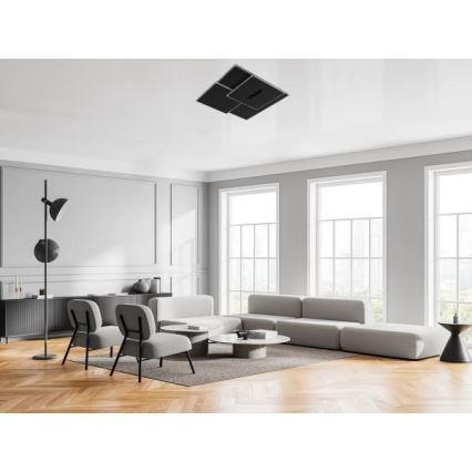 LED Prigušiva stropna svjetiljka LED/95W/230V 3000-6500K crna + daljinski upravljač