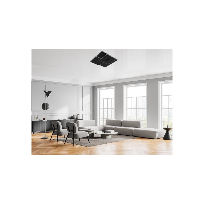 LED Prigušiva stropna svjetiljka LED/95W/230V 3000-6500K crna + daljinski upravljač
