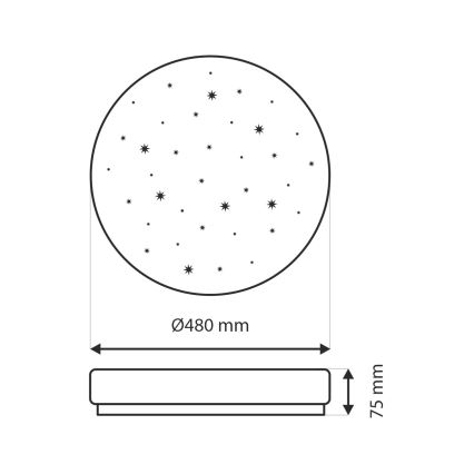 LED Prigušiva stropna svjetiljka LIKA LED/36W/230V 2700-6500K pr. 48 cm + daljinski upravljač