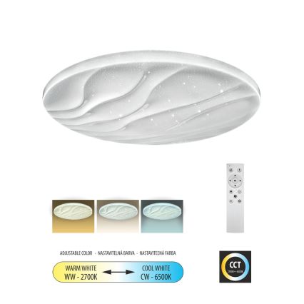 LED Prigušiva stropna svjetiljka LIKA LED/60W/230V 2700-6500K pr. 58 cm + daljinski upravljač