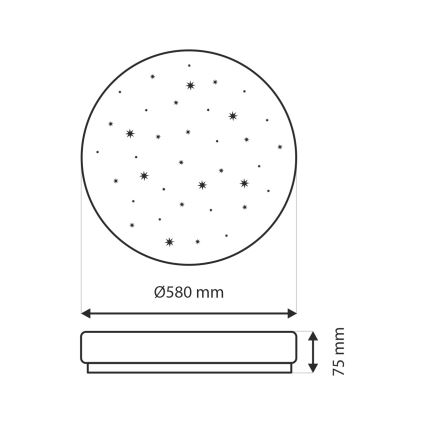 LED Prigušiva stropna svjetiljka LIKA LED/60W/230V 2700-6500K pr. 58 cm + daljinski upravljač