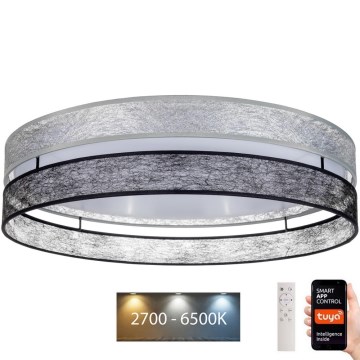 LED Prigušiva stropna svjetiljka LIMA LED/36W/230V 2700-6500K Wi-Fi Tuya + daljinski upravljač crna/srebrna