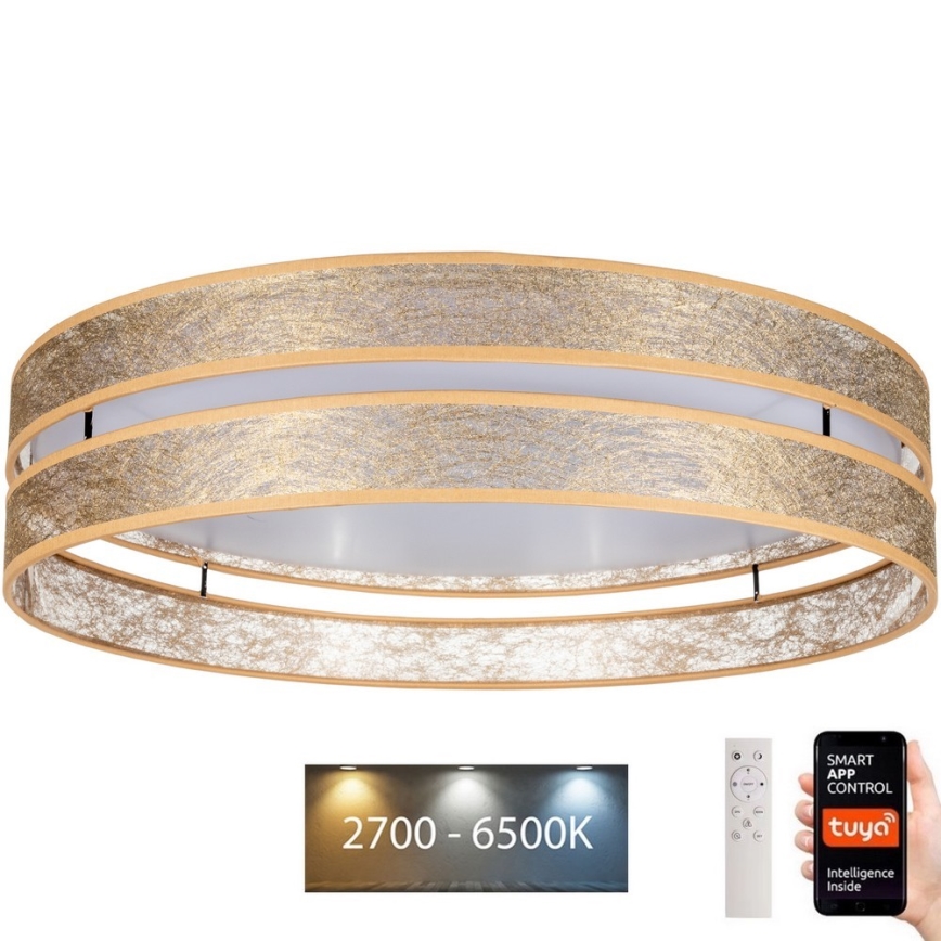 LED Prigušiva stropna svjetiljka LIMA LED/36W/230V 2700-6500K Wi-Fi Tuya + daljinski upravljač zlatna