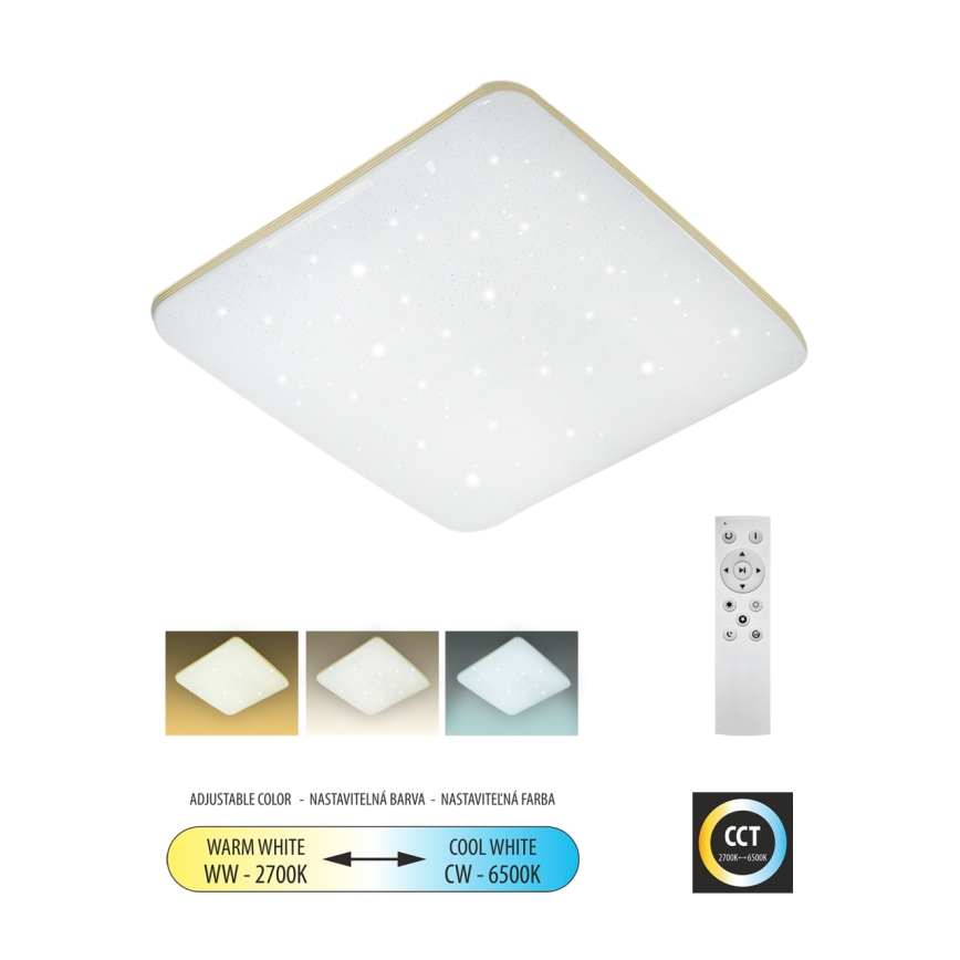 LED Prigušiva stropna svjetiljka MANA LED/36W/230V 2700-6500K 43x43 cm + daljinski upravljač