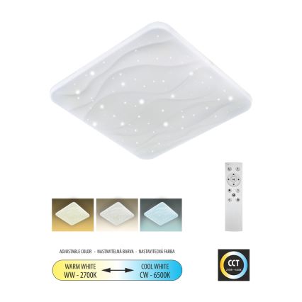LED Prigušiva stropna svjetiljka NERIS LED/36W/230V 2700-6500K 43x43 cm + daljinski upravljač