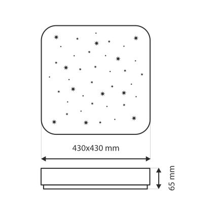 LED Prigušiva stropna svjetiljka NERIS LED/36W/230V 2700-6500K 43x43 cm + daljinski upravljač