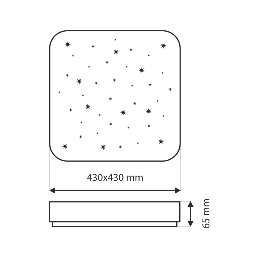 LED Prigušiva stropna svjetiljka NERIS LED/36W/230V 2700-6500K 43x43 cm + daljinski upravljač