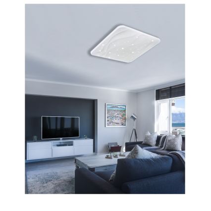 LED Prigušiva stropna svjetiljka NERIS LED/60W/230V 2700-6500K 53x53 cm + daljinski upravljač