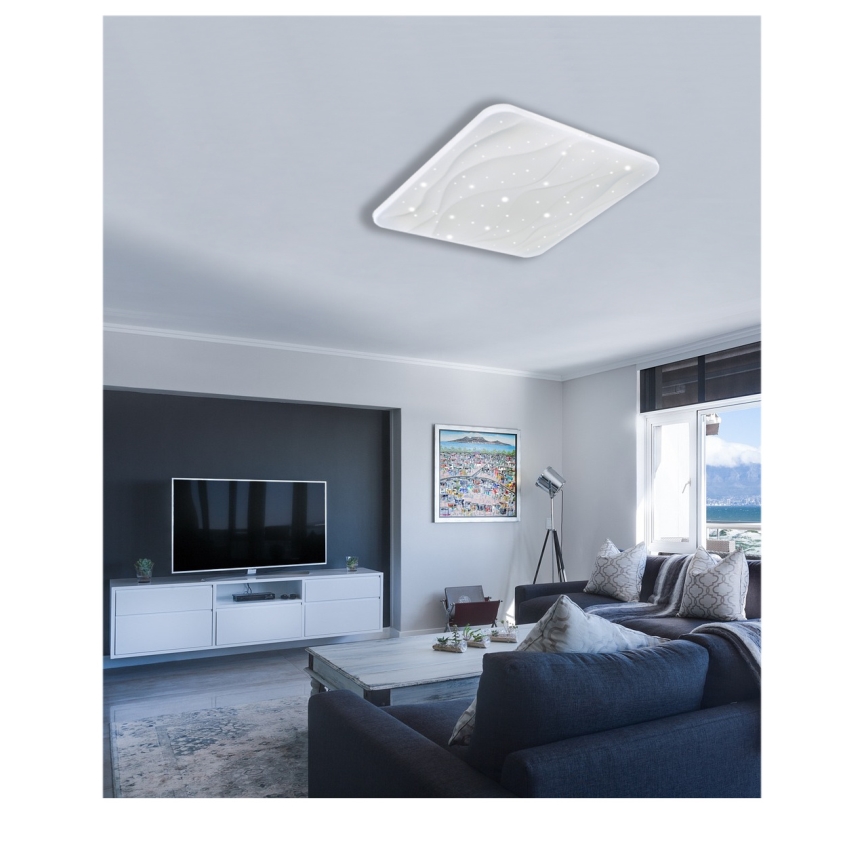 LED Prigušiva stropna svjetiljka NERIS LED/60W/230V 2700-6500K 53x53 cm + daljinski upravljač