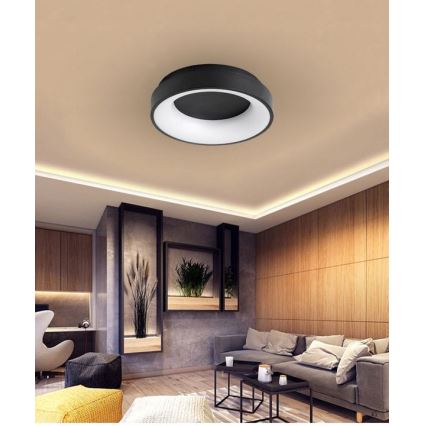 LED Prigušiva stropna svjetiljka NOVA LED/54W/230V 3000-6500K crna + daljinski upravljač