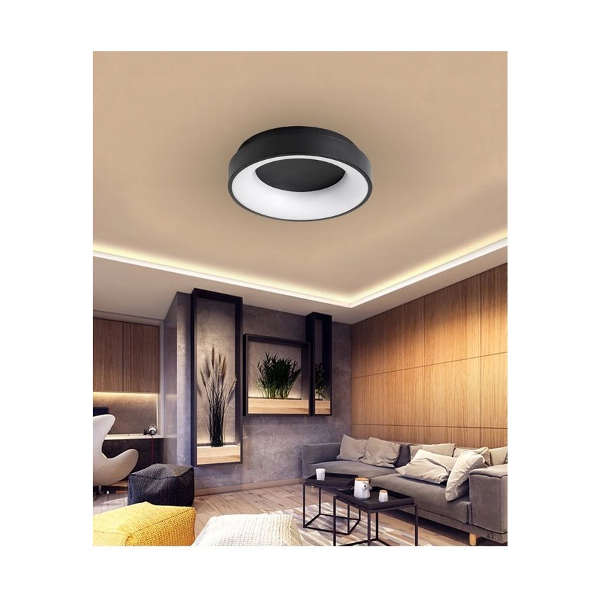 LED Prigušiva stropna svjetiljka NOVA LED/54W/230V 3000-6500K crna + daljinski upravljač