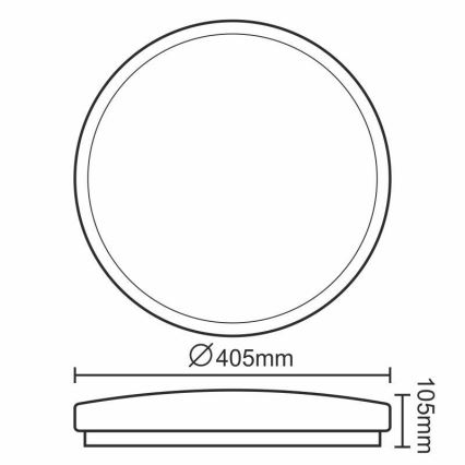 LED Prigušiva stropna svjetiljka OPAL LED/24W/230V + daljinski upravljač