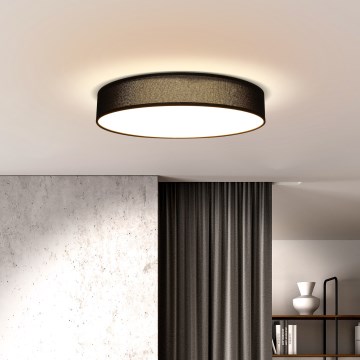 LED Prigušiva stropna svjetiljka PENLEY LED/48W/230V 3000-6500K pr.40 cm crna + daljinski upravljač