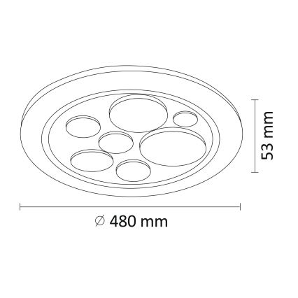 LED Prigušiva stropna svjetiljka PLANET LED/72W/230V pr. 48 cm 3000-6500K + DU