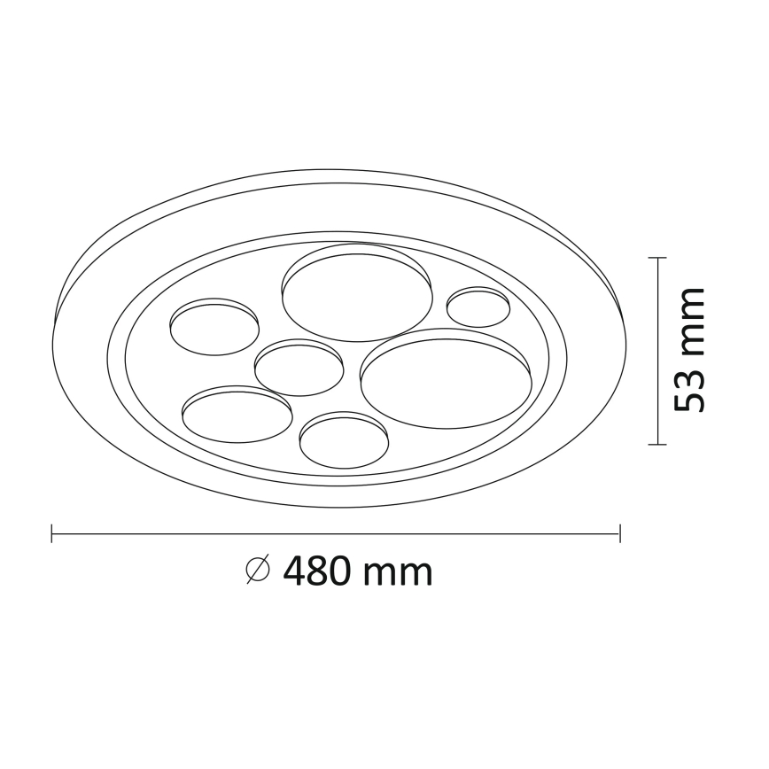 LED Prigušiva stropna svjetiljka PLANET LED/72W/230V pr. 48 cm 3000-6500K + DU