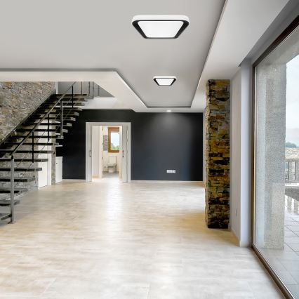 LED Prigušiva stropna svjetiljka QUADRO LED/38W/230V 3000-6000K bijela/crna + daljinski upravljač