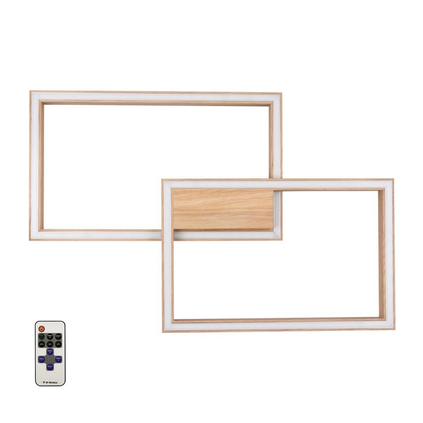 LED Prigušiva stropna svjetiljka RAMME LED/48W/230V mat hrast + daljinski upravljač