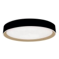 LED Prigušiva stropna svjetiljka s glasovnim upravljanjem OPAL LED/48W/230V 2700-6500K crna + daljinski upravljač