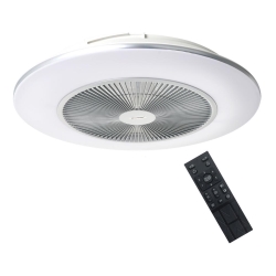 LED Prigušiva stropna svjetiljka s ventilatorom ARIA LED/38W/230V 3000-6000K srebrna + daljinski upravljač