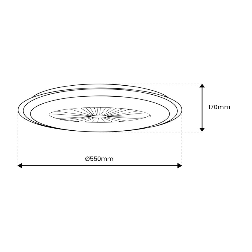 LED Prigušiva stropna svjetiljka s ventilatorom ARIA LED/38W/230V crna/bijela + daljinski upravljač