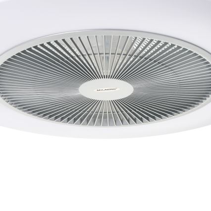 LED Prigušiva stropna svjetiljka s ventilatorom ARIA LED/38W/230V 3000-6000K srebrna + daljinski upravljač