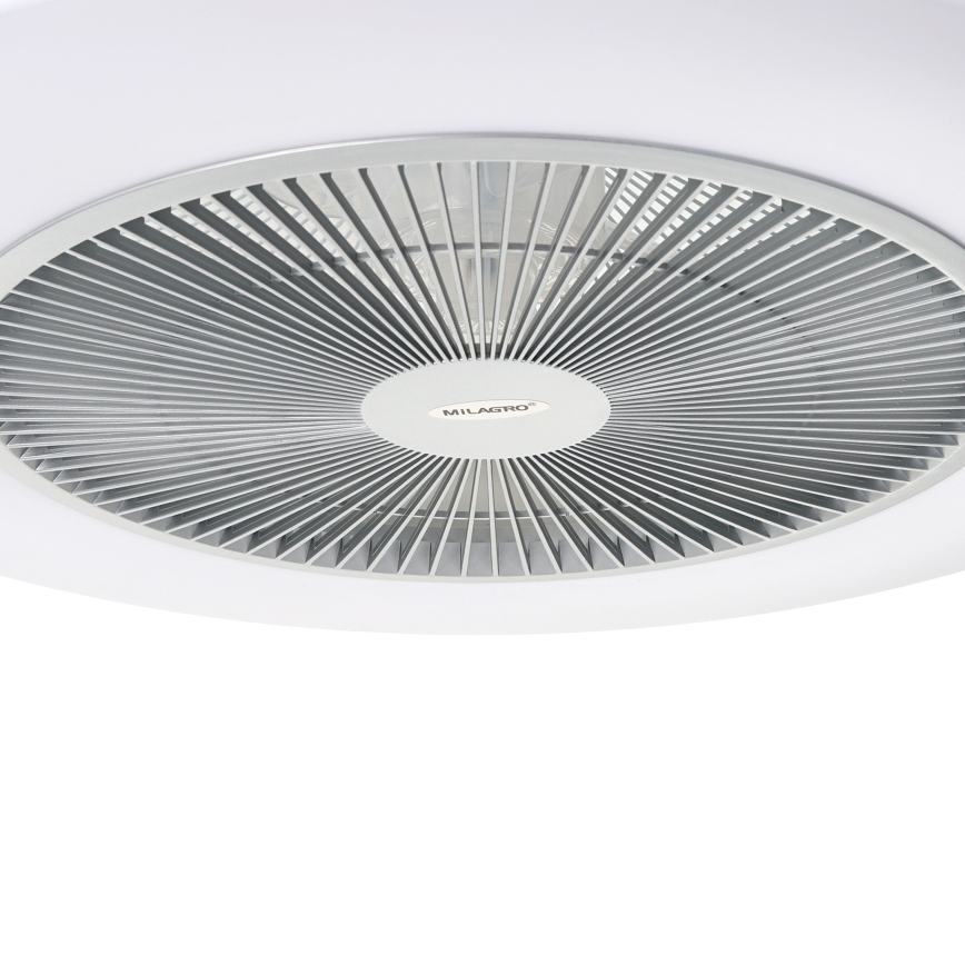 LED Prigušiva stropna svjetiljka s ventilatorom ARIA LED/38W/230V 3000-6000K srebrna + daljinski upravljač