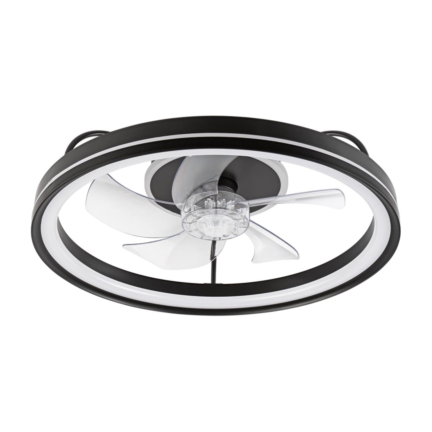LED Prigušiva stropna svjetiljka s ventilatorom FARGO LED/37W/230V crna + daljinski upravljač