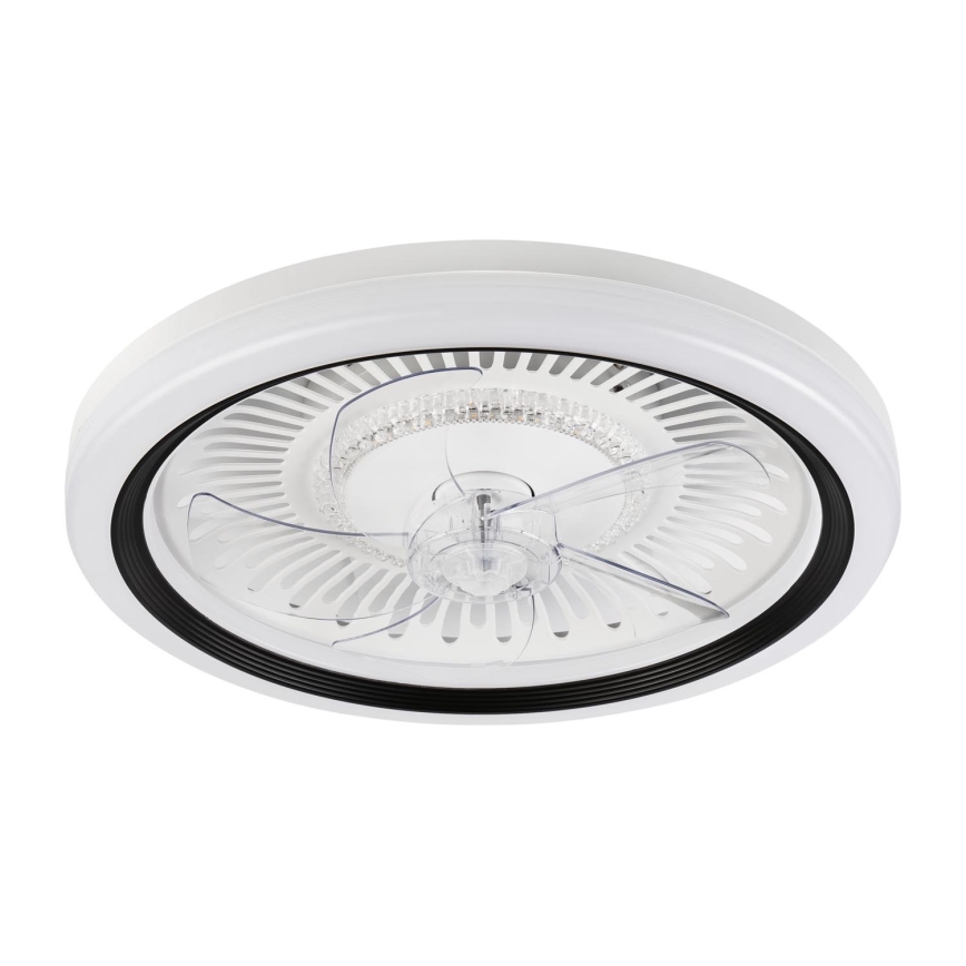 LED Prigušiva stropna svjetiljka s ventilatorom GEMMA LED/37W/230V bijela + daljinski upravljač