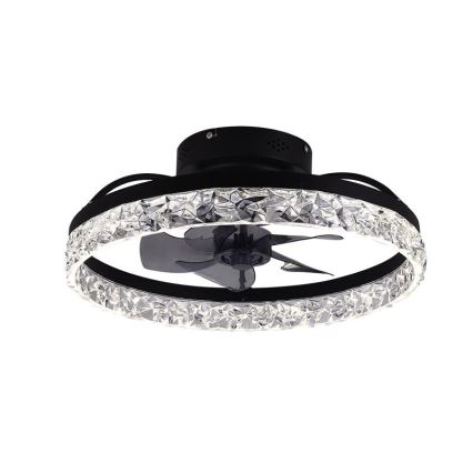 LED Prigušiva stropna svjetiljka s ventilatorom LED/35W/230V 3000-6500K crna + daljinski upravljač
