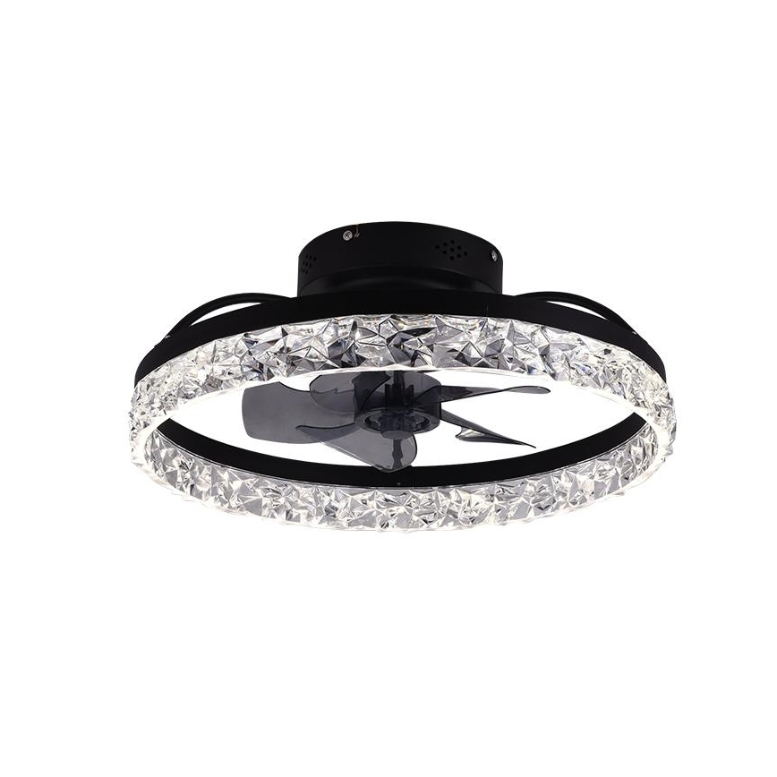 LED Prigušiva stropna svjetiljka s ventilatorom LED/35W/230V 3000-6500K crna + daljinski upravljač