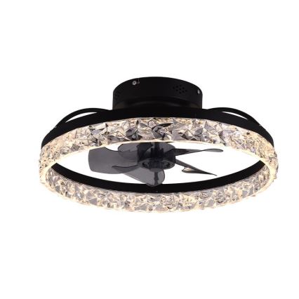 LED Prigušiva stropna svjetiljka s ventilatorom LED/35W/230V 3000-6500K crna + daljinski upravljač