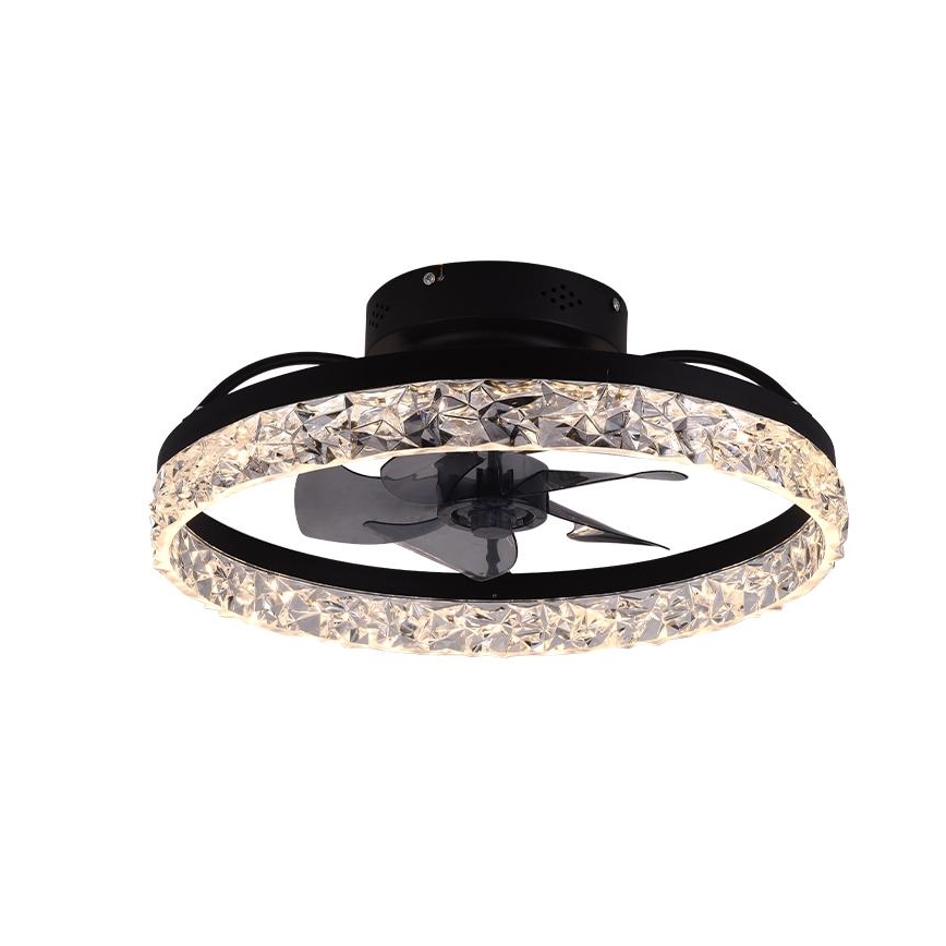 LED Prigušiva stropna svjetiljka s ventilatorom LED/35W/230V 3000-6500K crna + daljinski upravljač