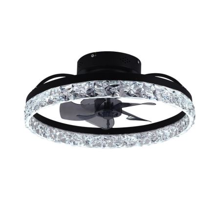 LED Prigušiva stropna svjetiljka s ventilatorom LED/35W/230V 3000-6500K crna + daljinski upravljač
