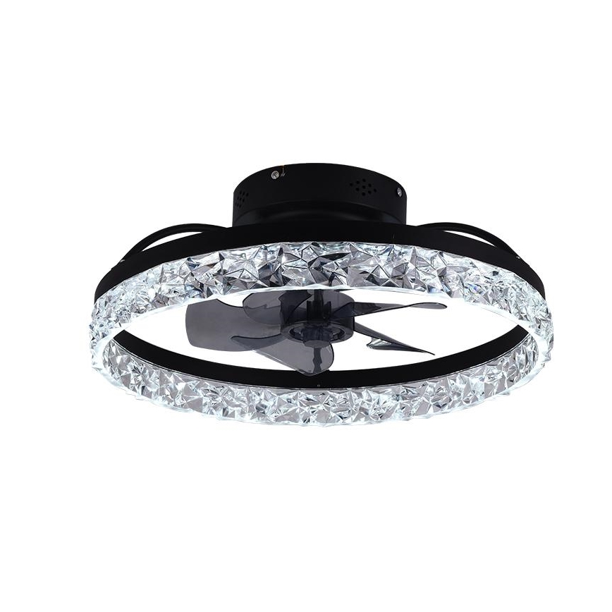 LED Prigušiva stropna svjetiljka s ventilatorom LED/35W/230V 3000-6500K crna + daljinski upravljač