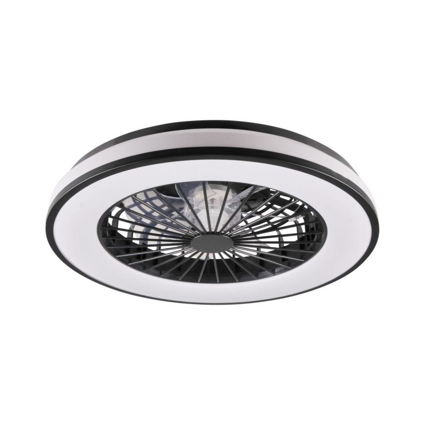 LED Prigušiva stropna svjetiljka s ventilatorom LED/48W/230V 3000-6500K crna + daljinski upravljač