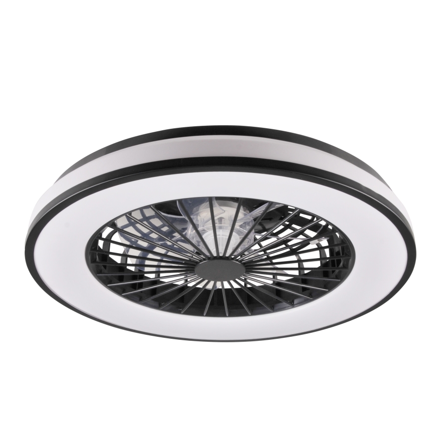 LED Prigušiva stropna svjetiljka s ventilatorom LED/48W/230V 3000-6500K crna + daljinski upravljač