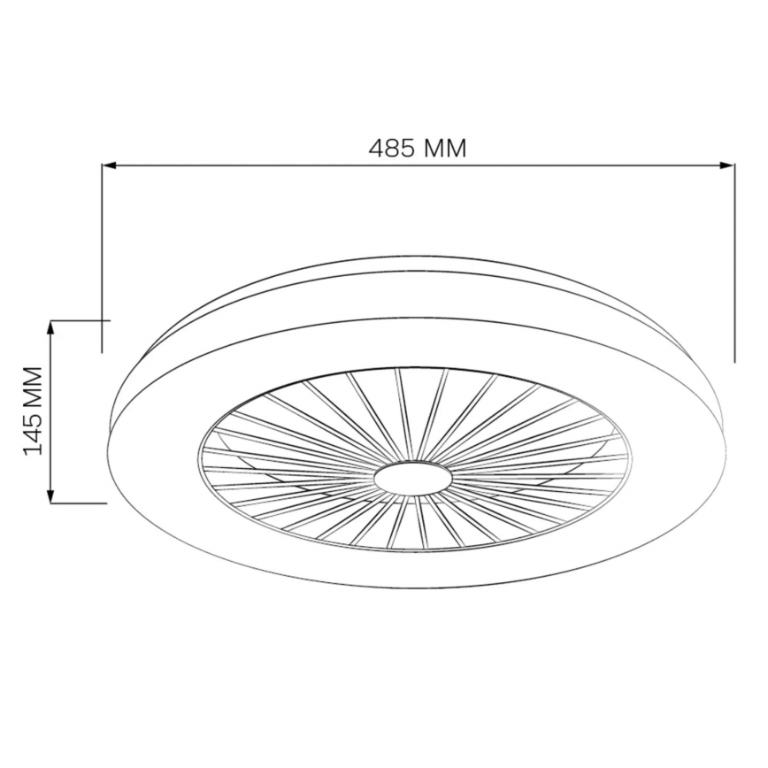 LED Prigušiva stropna svjetiljka s ventilatorom LED/48W/230V 3000-6500K crna + daljinski upravljač