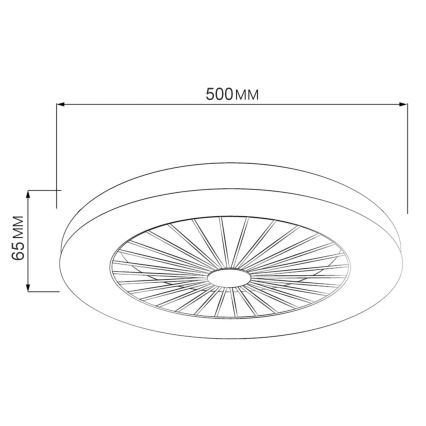 LED Prigušiva stropna svjetiljka s ventilatorom LIBYA LED/48W/230V 3000-6500K bijela + daljinski upravljač