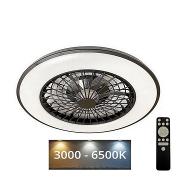 LED Prigušiva stropna svjetiljka s ventilatorom OPAL LED/48W/230V 3000-6500K + daljinski upravljač