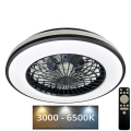 LED Prigušiva stropna svjetiljka s ventilatorom OPAL LED/48W/230V 3000-6500K + daljinski upravljač